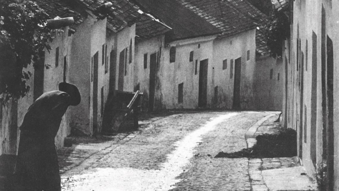 Pressebild Vino Versum Poysdor - Historische Ansicht der Kellergasse Bürsting in Poysdorf, 1970er Jahre © P. Kenyeres