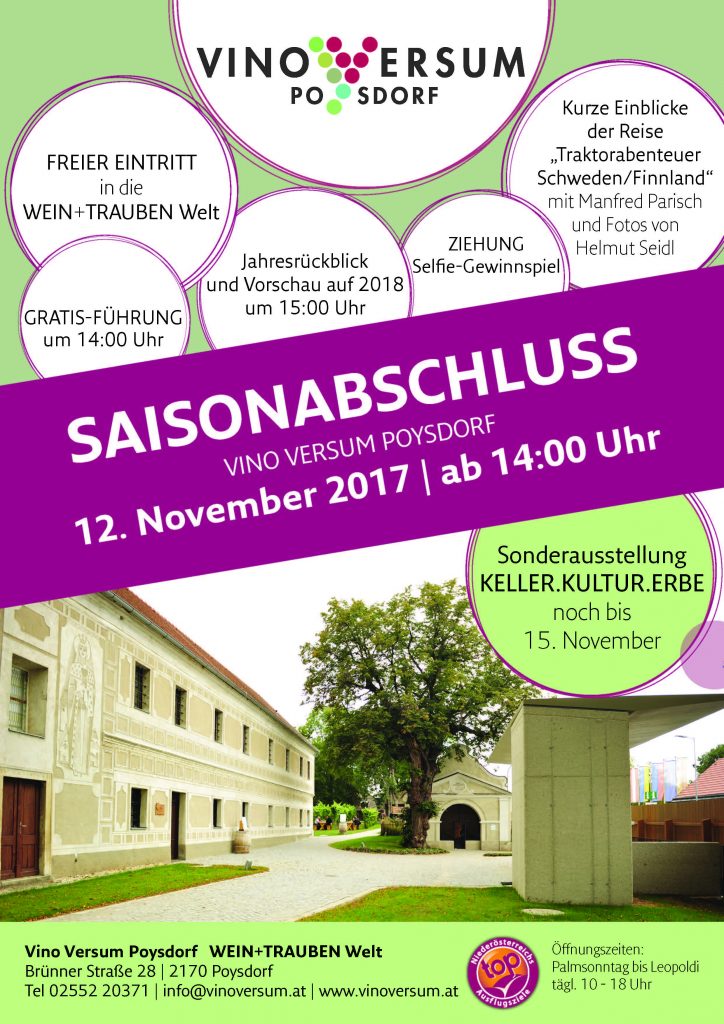 Vino Versum Poysdorf Plakat Saisonabschluss 2017